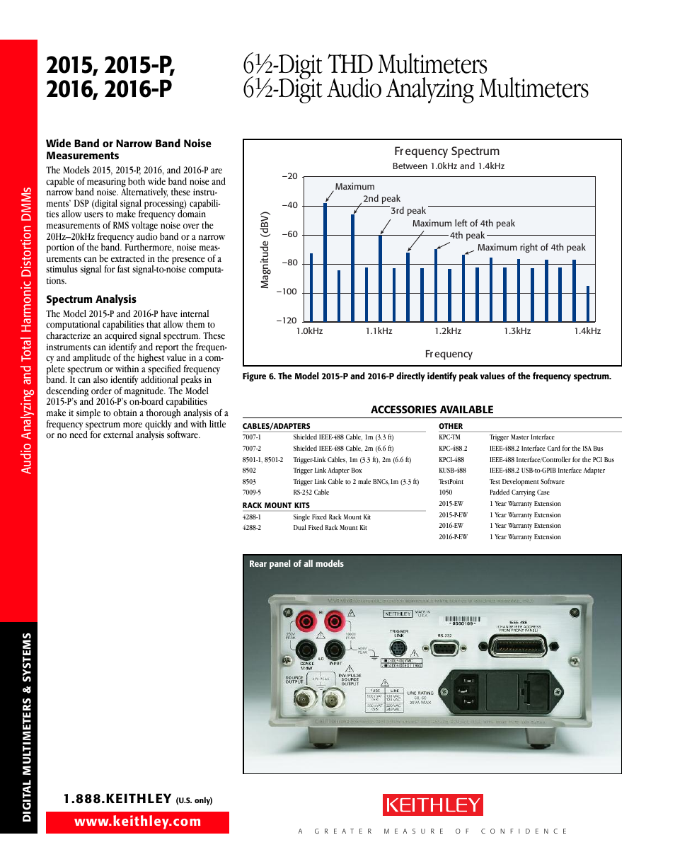 Digit thd multimeters, Digit audio analyzing multimeters | Atec Keithley-2015-16 User Manual | Page 4 / 6