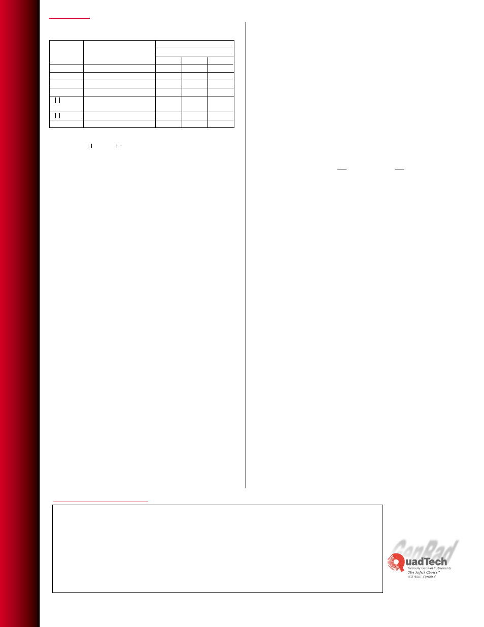 Pr oduct specif ications, Ordering information | Atec Quadtech-7000 Series User Manual | Page 2 / 2
