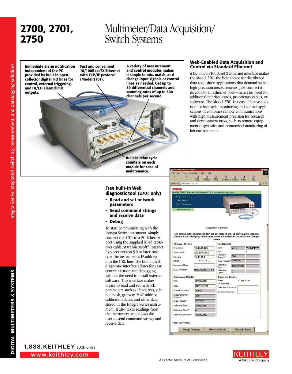 Multimeter/data acquisition/ switch systems | Atec Keithley-2700 Series User Manual | Page 3 / 9