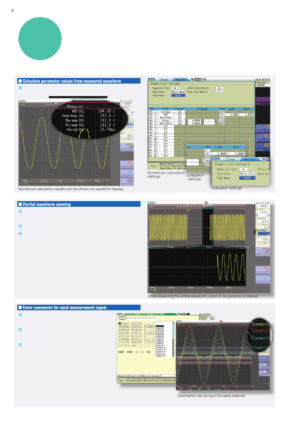 Highlights | Atec Hioki-8847 User Manual | Page 8 / 16