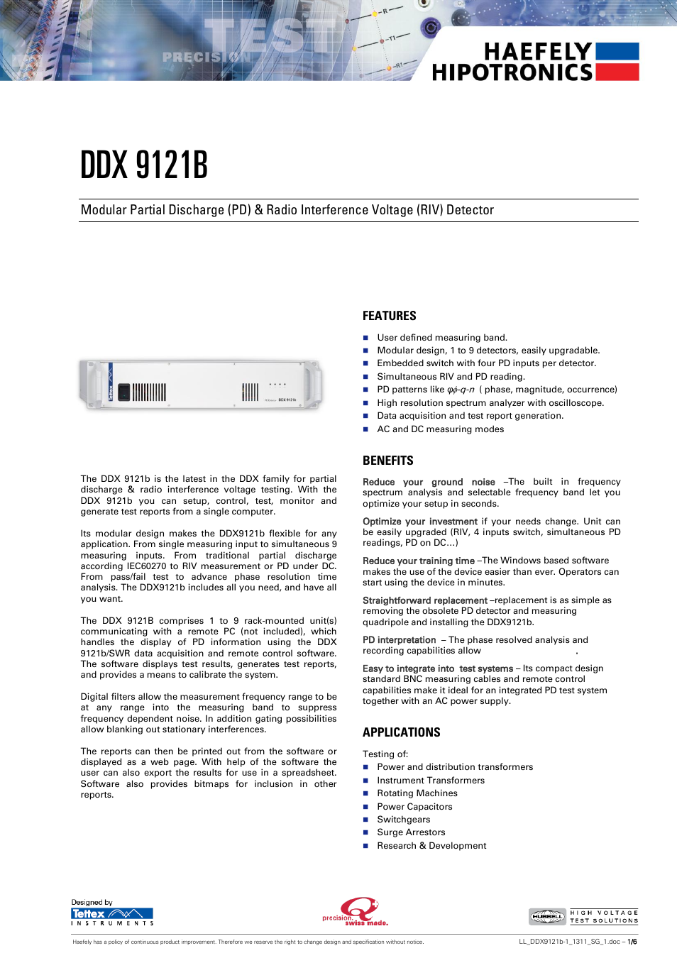 Atec Hipotronics-DDX9121B User Manual | 6 pages