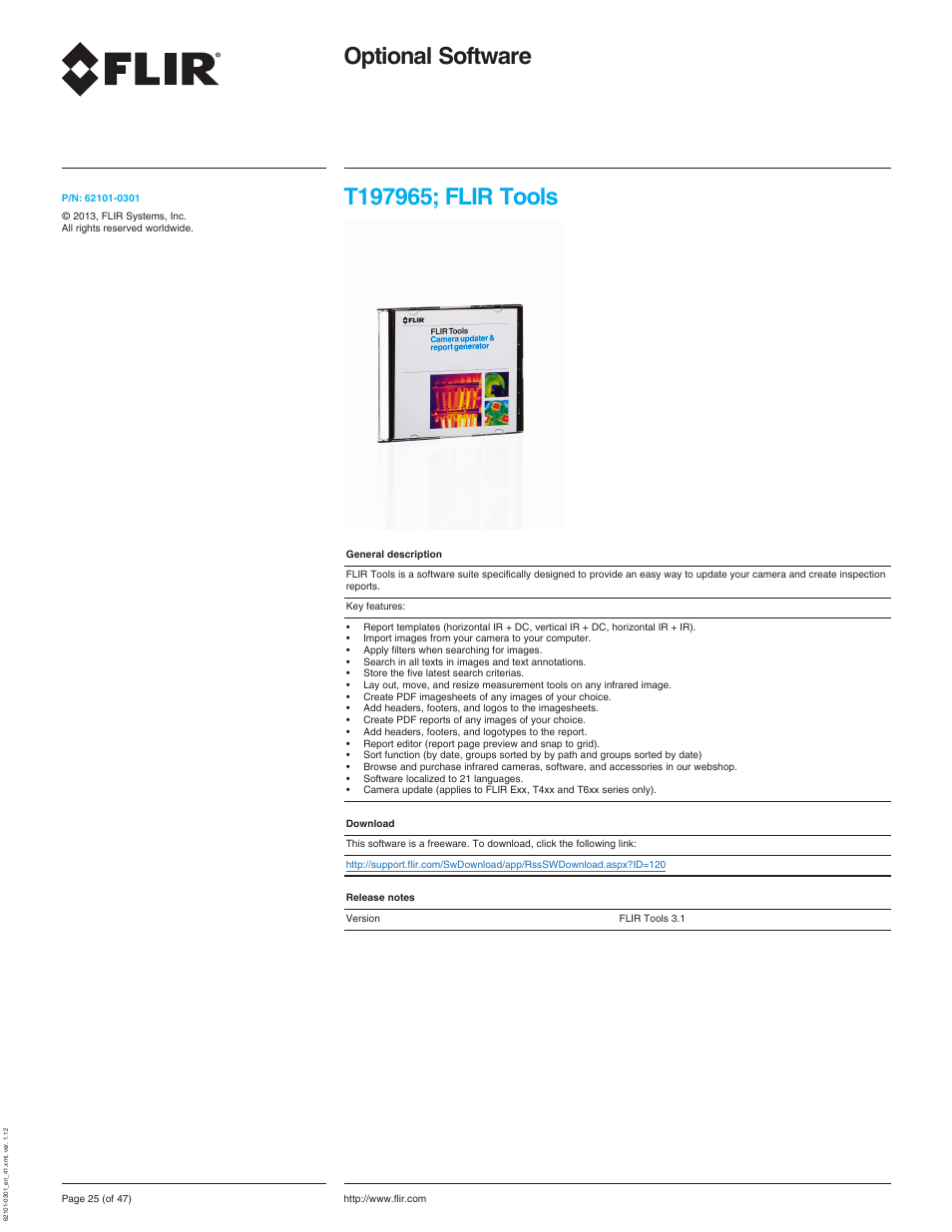 T197965; flir tools, Optional software | Atec Flir-T440-wifi User Manual | Page 25 / 53