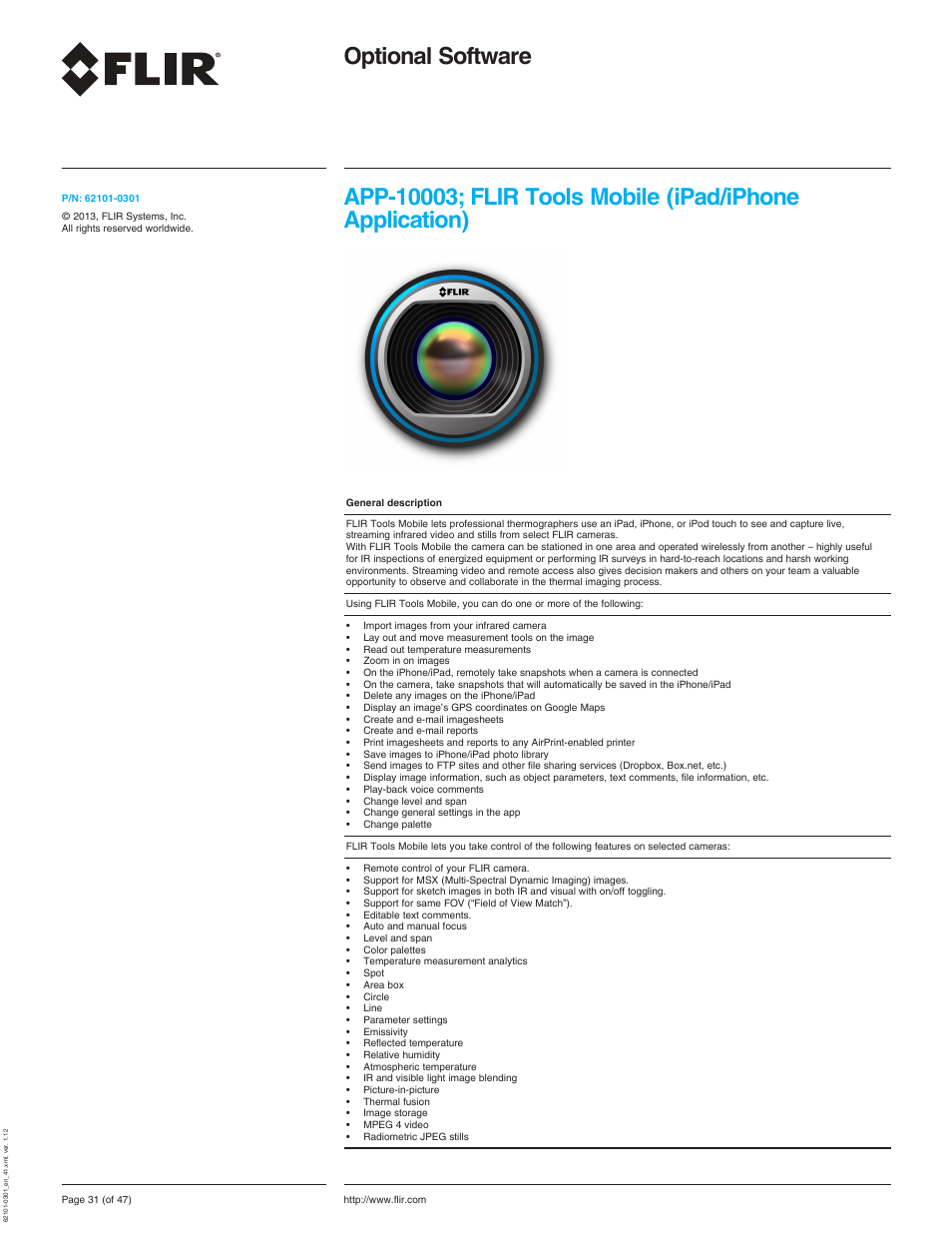 Optional software, Application) | Atec Flir-T440-wifi User Manual | Page 31 / 53