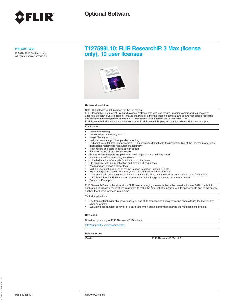 Optional software, Only), 10 user licenses | Atec Flir-T440-wifi User Manual | Page 43 / 53