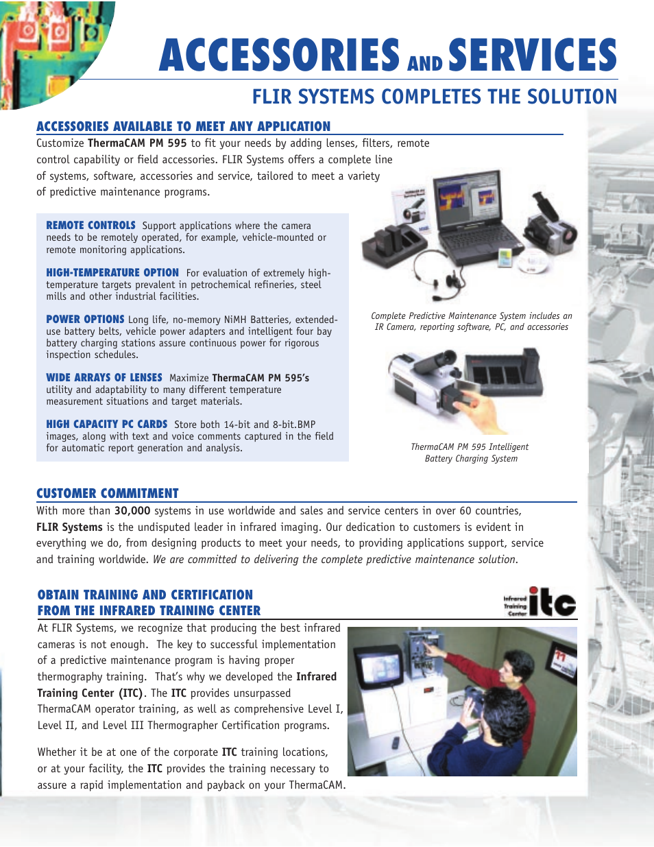 Accessories, Services, Flir systems completes the solution | Atec Flir-pm595 User Manual | Page 7 / 8