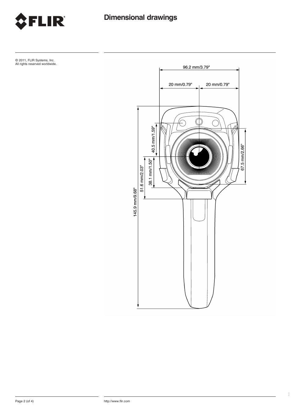 Dimensional drawings | Atec Flir-E30bx User Manual | Page 4 / 7