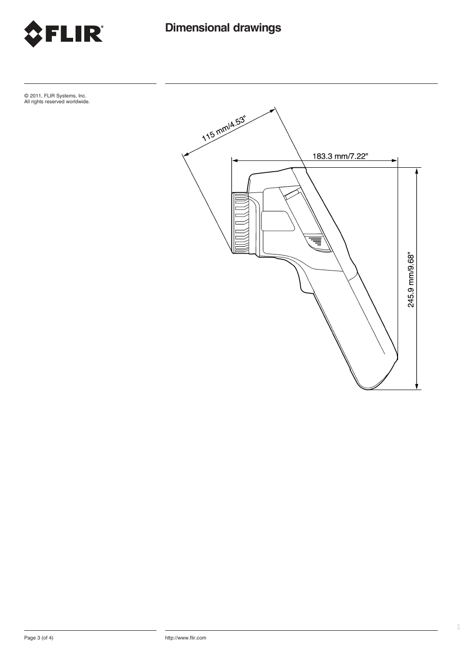 Dimensional drawings | Atec Flir-E30bx User Manual | Page 5 / 7