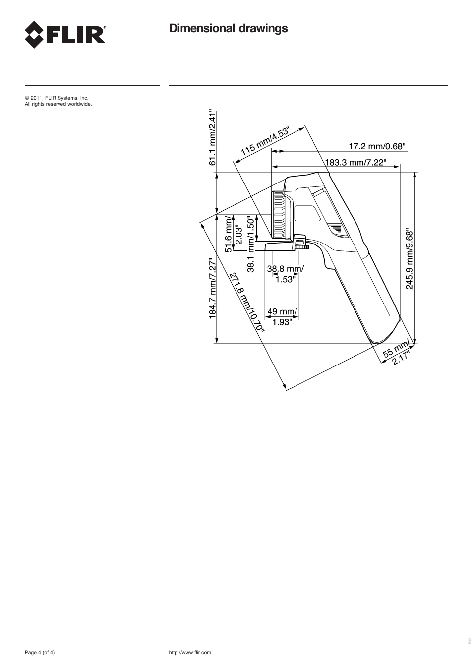 Dimensional drawings | Atec Flir-E30bx User Manual | Page 6 / 7