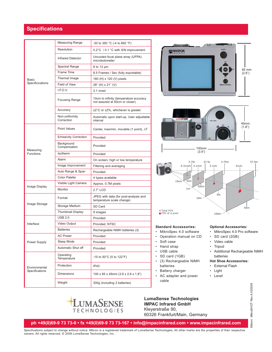 Specifications | Atec Mikron-MikroSHOT User Manual | Page 4 / 4