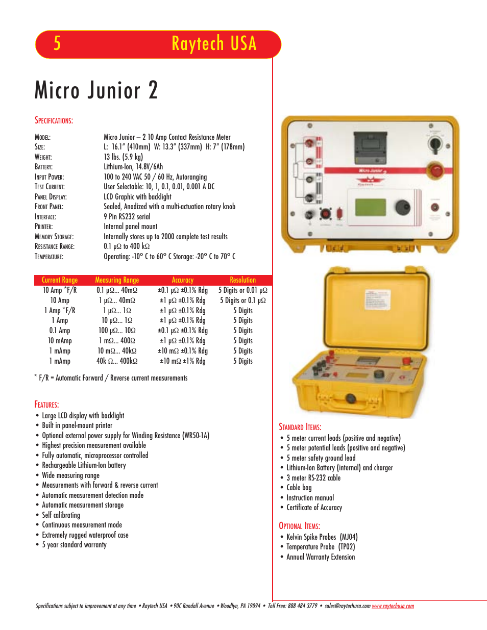 Atec Raytech-Micro-Jr-2 User Manual | 1 page
