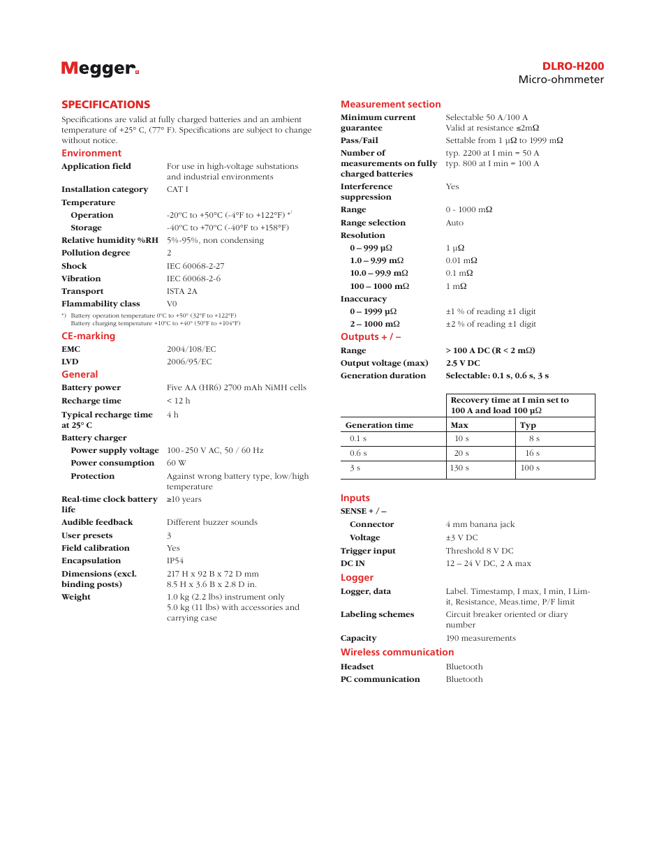 Atec Megger-DLRO-H200 User Manual | Page 4 / 6