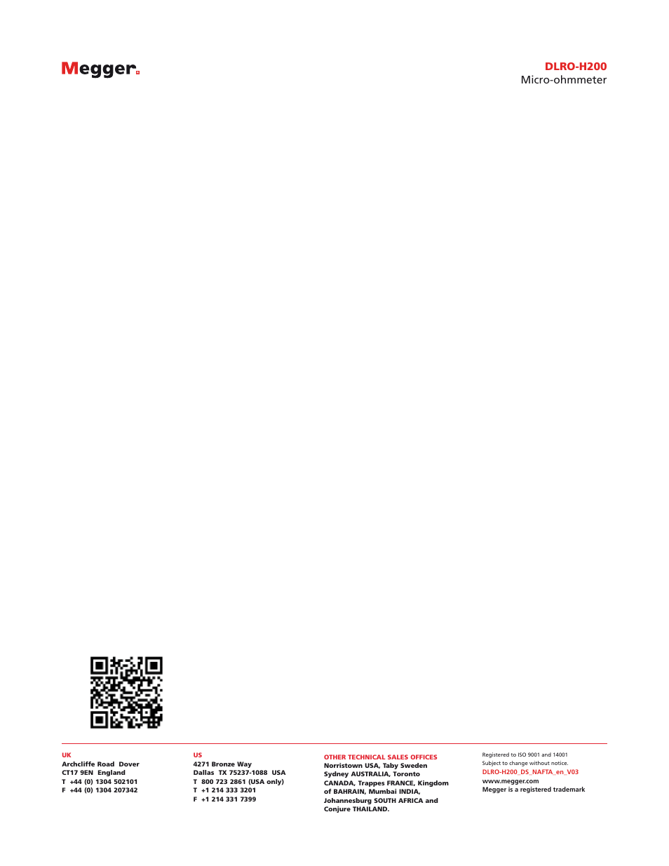 Dlro-h200 micro-ohmmeter | Atec Megger-DLRO-H200 User Manual | Page 6 / 6