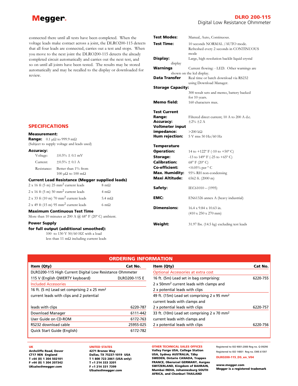 Atec Megger-DLRO200-115 User Manual | Page 2 / 2