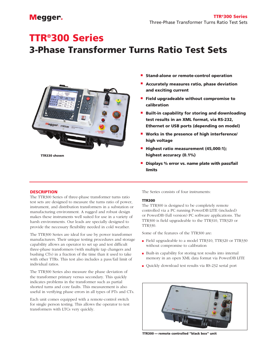 Atec Megger-TTR300 Series User Manual | 6 pages