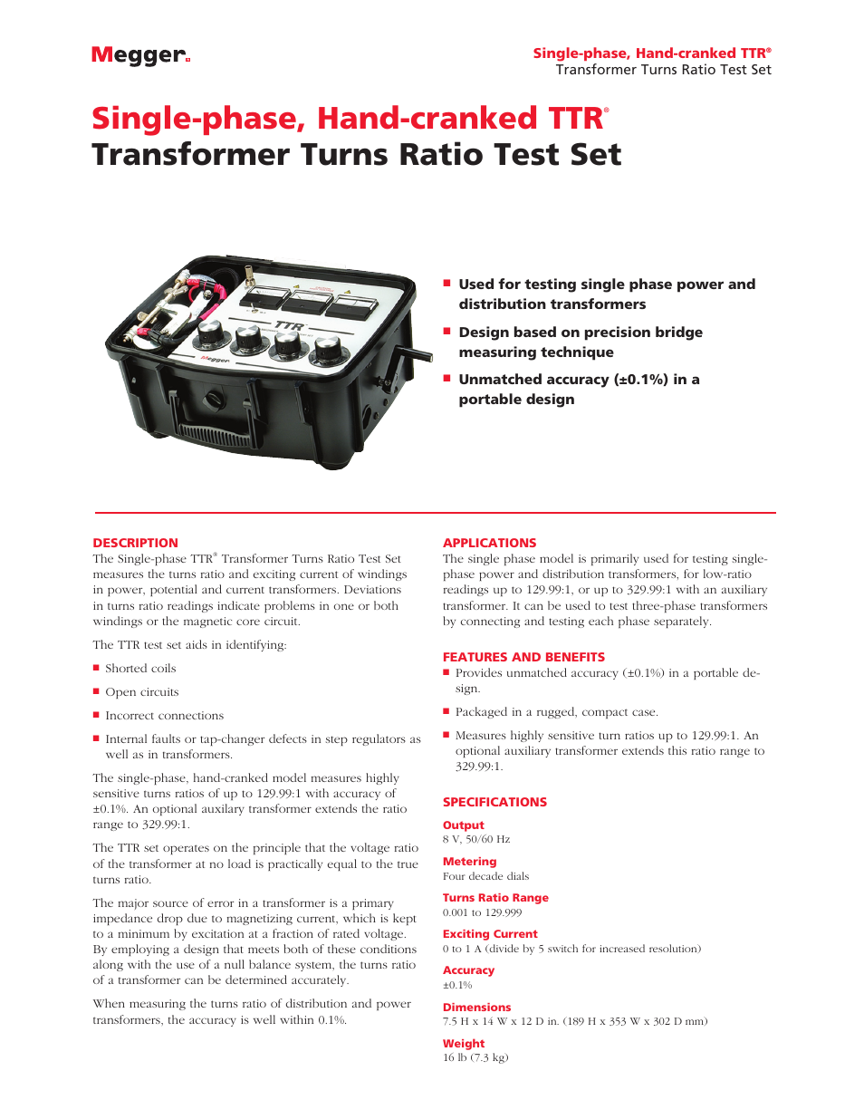 Atec Megger-550005 User Manual | 2 pages