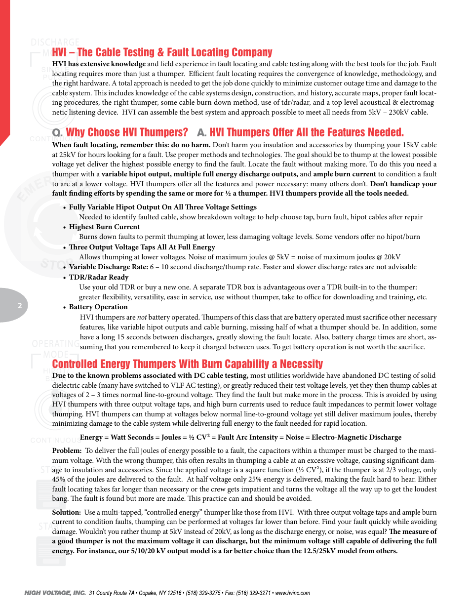 Hvi – the cable testing & fault locating company | Atec High-Voltage-CDS Series User Manual | Page 2 / 8