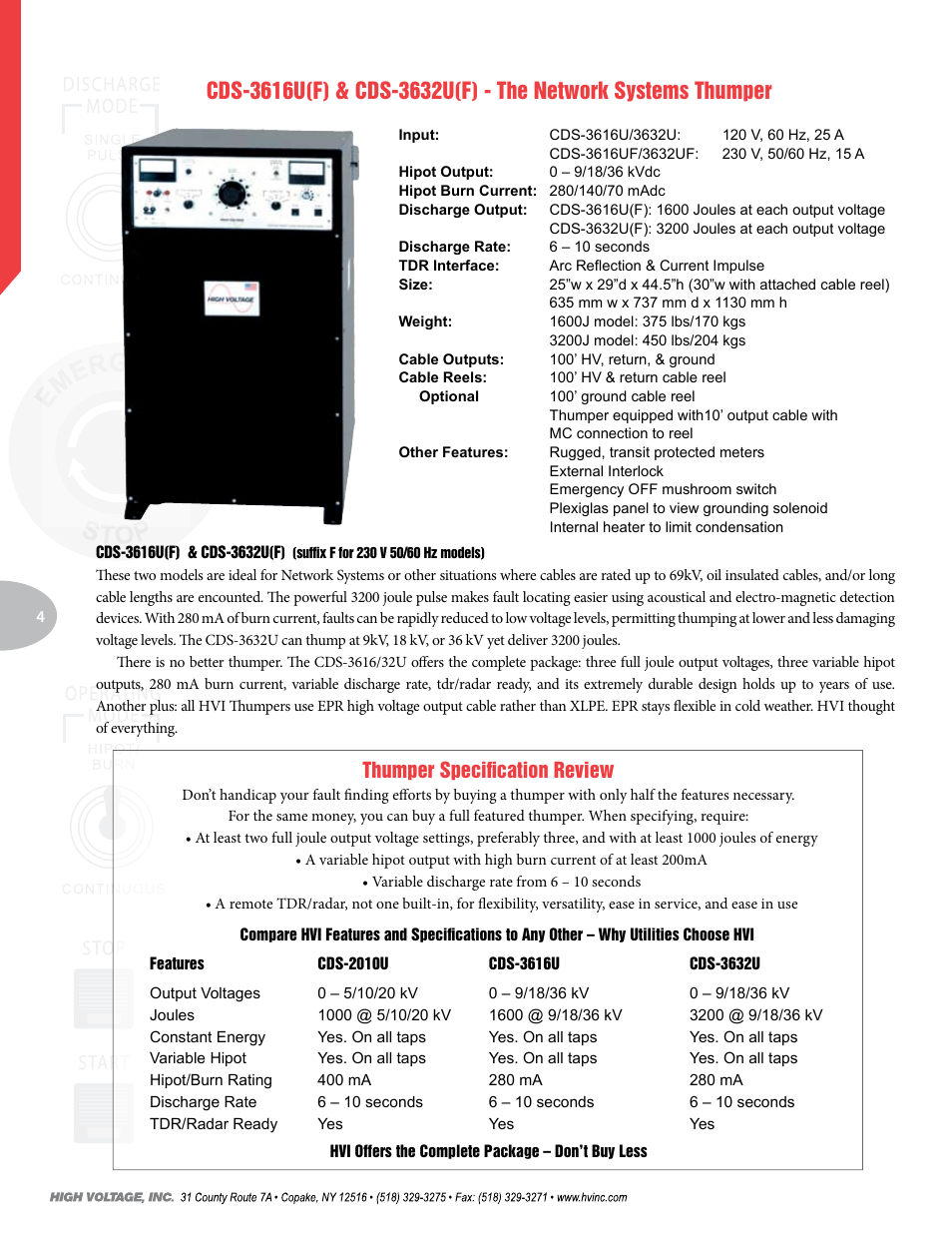 Thumper specification review | Atec High-Voltage-CDS Series User Manual | Page 4 / 8