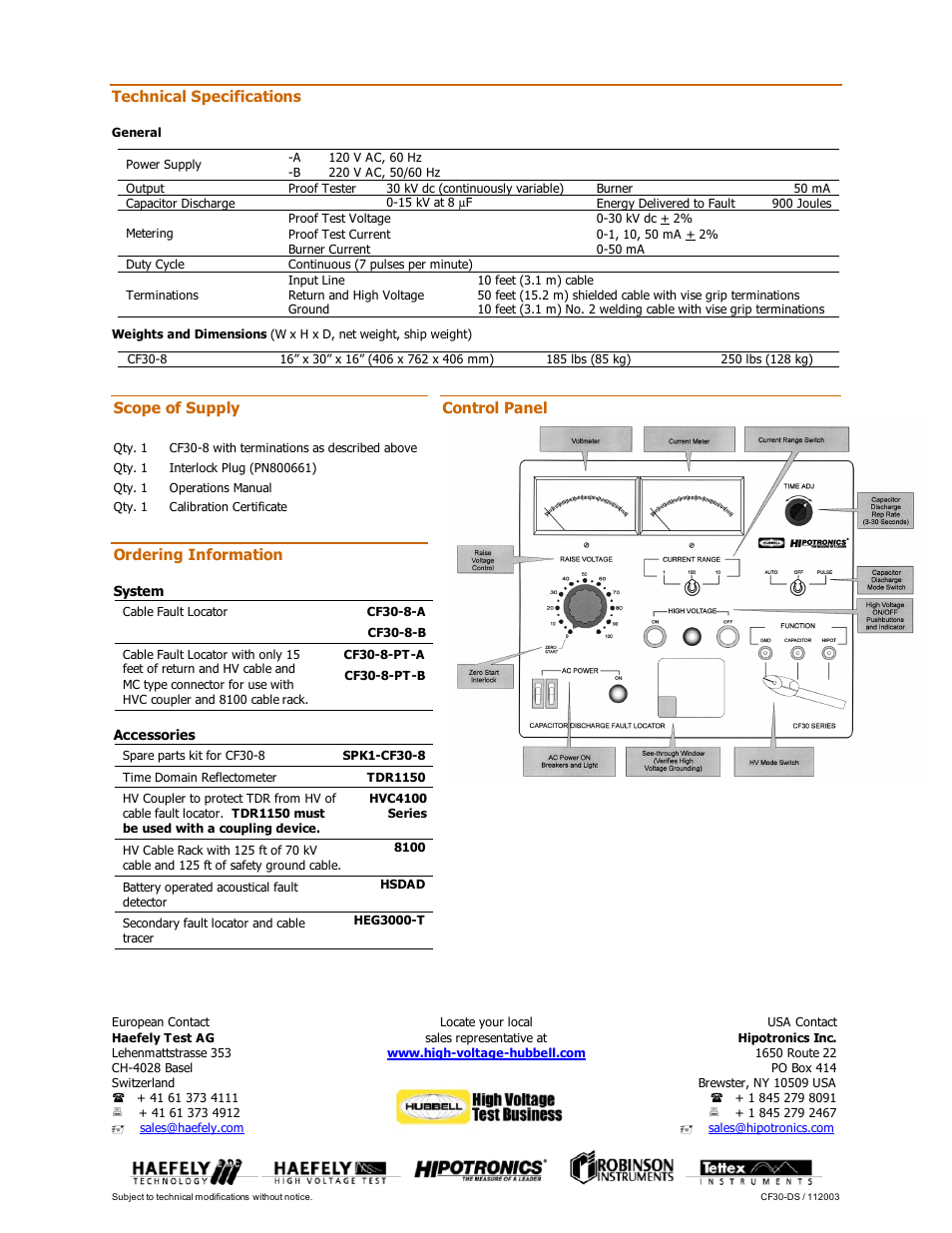 Atec Hipotronics-cf30-8 User Manual | Page 2 / 2