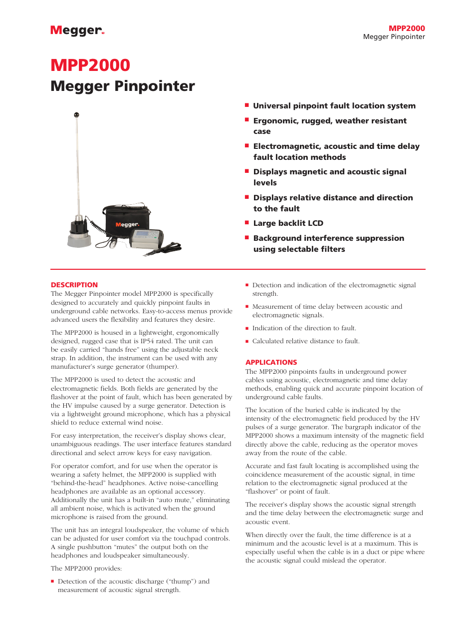 Atec Megger-MPP2000 User Manual | 2 pages