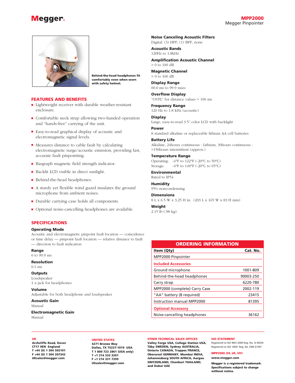 Mpp2000, Ordering information | Atec Megger-MPP2000 User Manual | Page 2 / 2