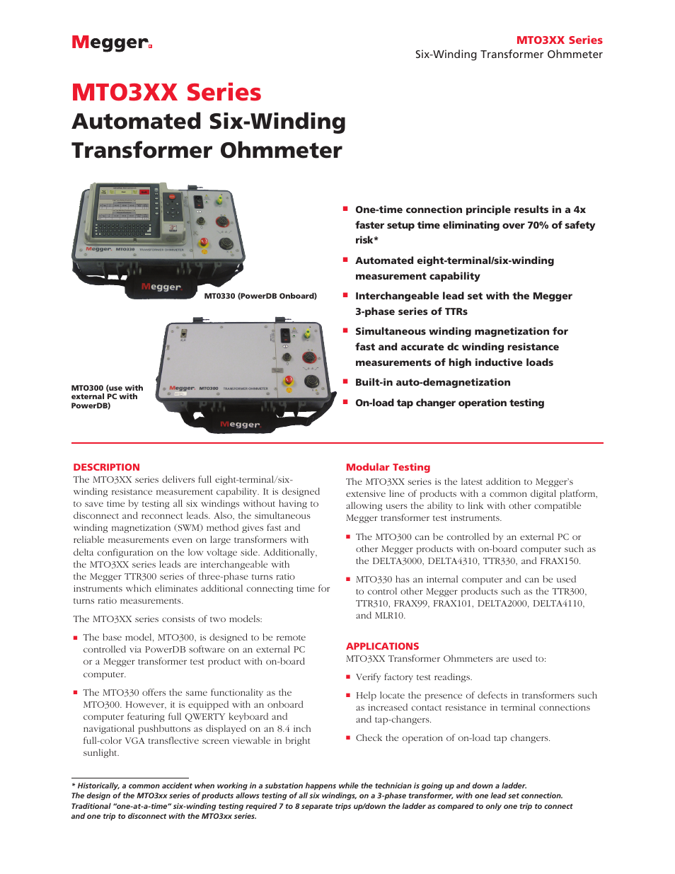 Atec Megger-MTO3XX Series User Manual | 3 pages