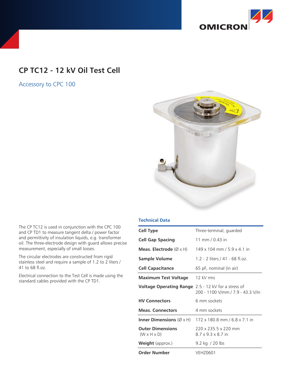 Atec OMICRON-CP-TC12 User Manual | 2 pages