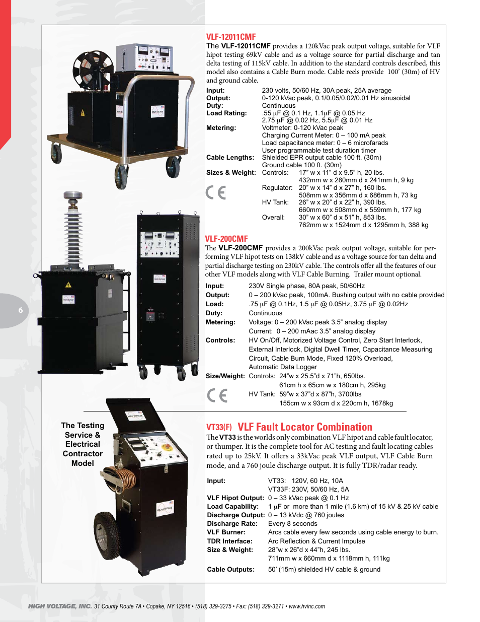 Vlf fault locator combination, Vlf-200cmf, Vt33(f) | Atec High-Voltage-VLF-28CMF User Manual | Page 6 / 8