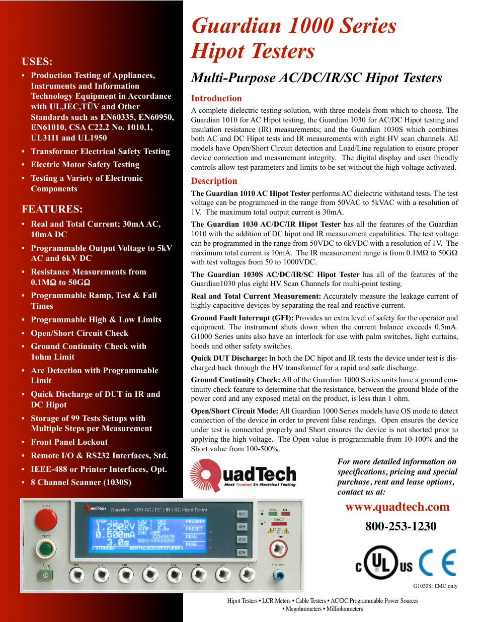 Atec Quadtech-1000 Series User Manual | 2 pages