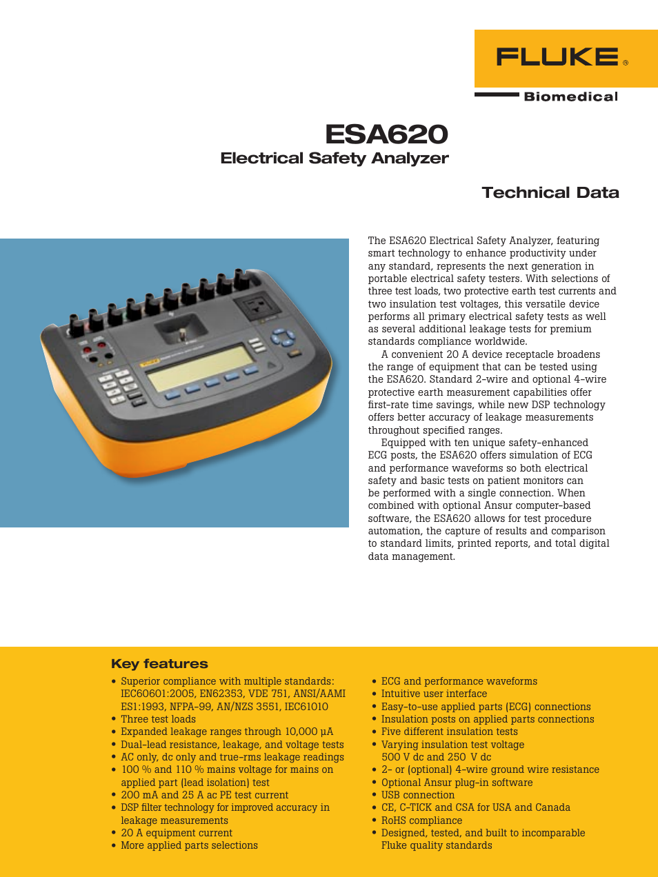 Atec Fluke-ESA-620 User Manual | 4 pages