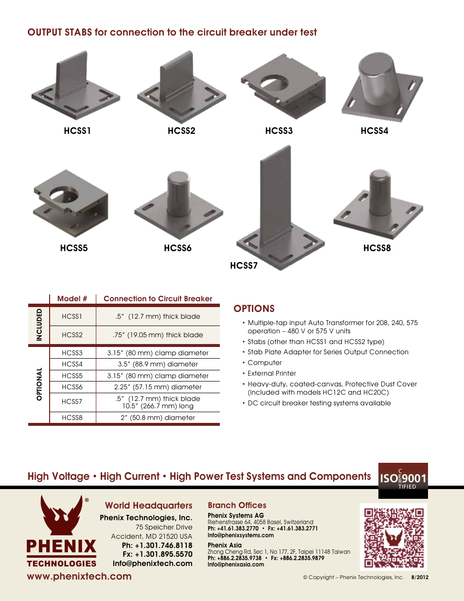 Phenix, Iso 9001, Options | Atec Phenix-HC12C User Manual | Page 4 / 4