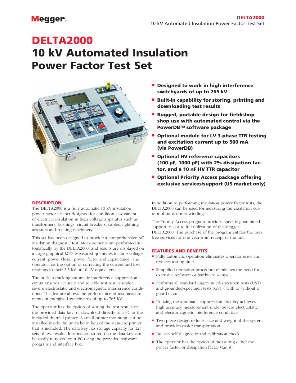 Atec Megger-DELTA2000 User Manual | 6 pages