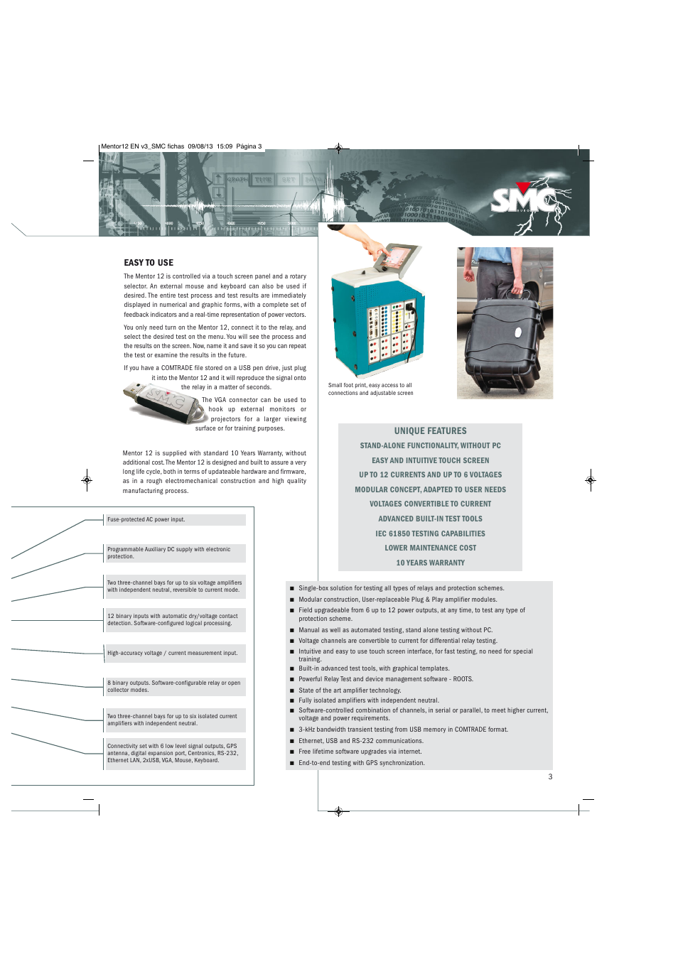 Unique features | Atec EuroSMC-Mentor-12 User Manual | Page 3 / 16