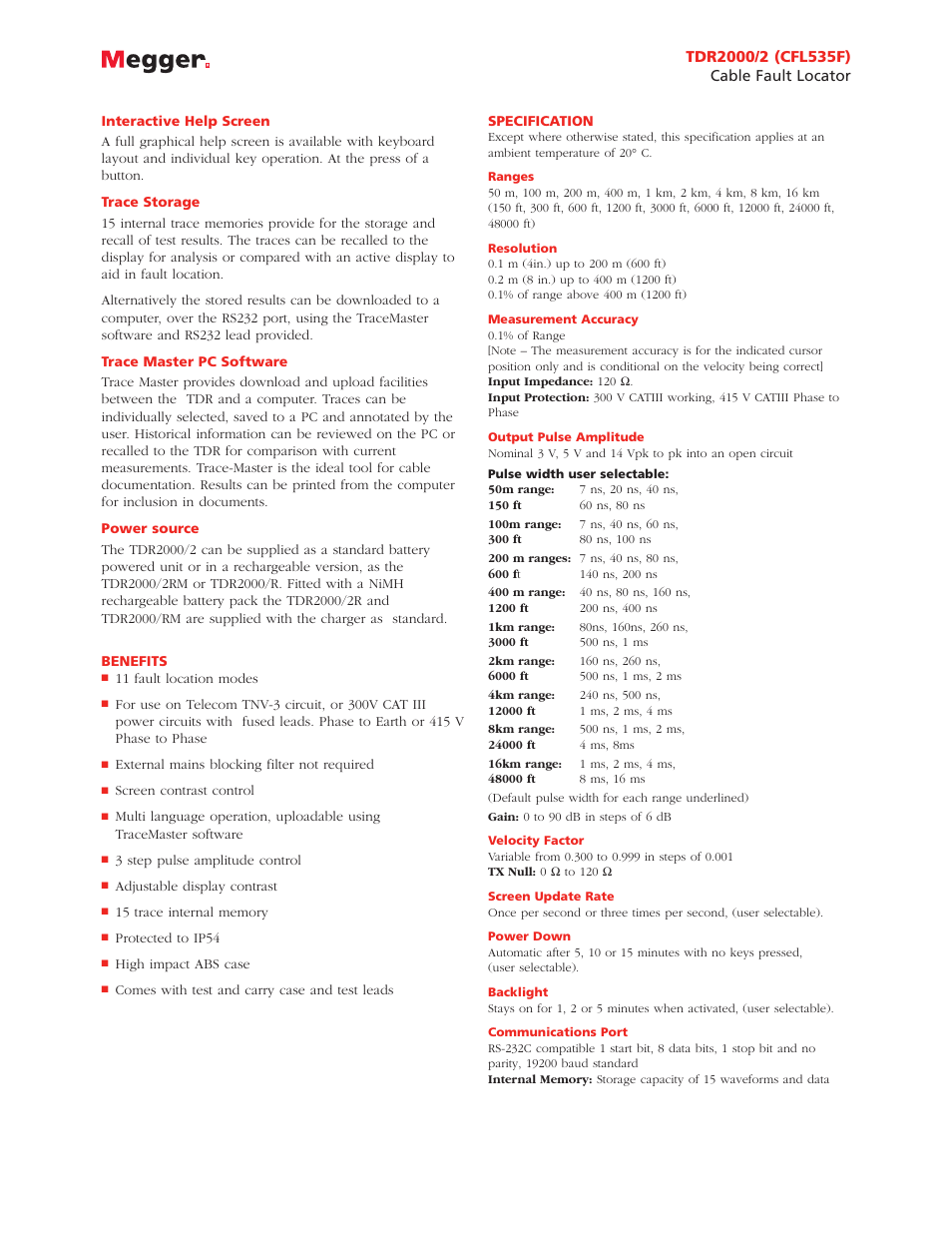 Atec Megger-CFL535F User Manual | Page 2 / 4
