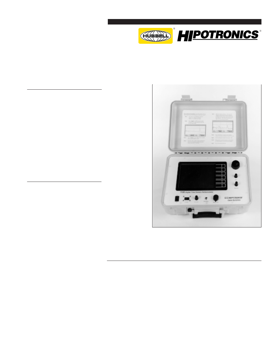 Atec Hipotronics-TDR1130 User Manual | 2 pages