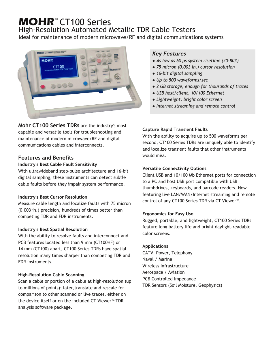 Atec Mohr-CT100 Series User Manual | 2 pages