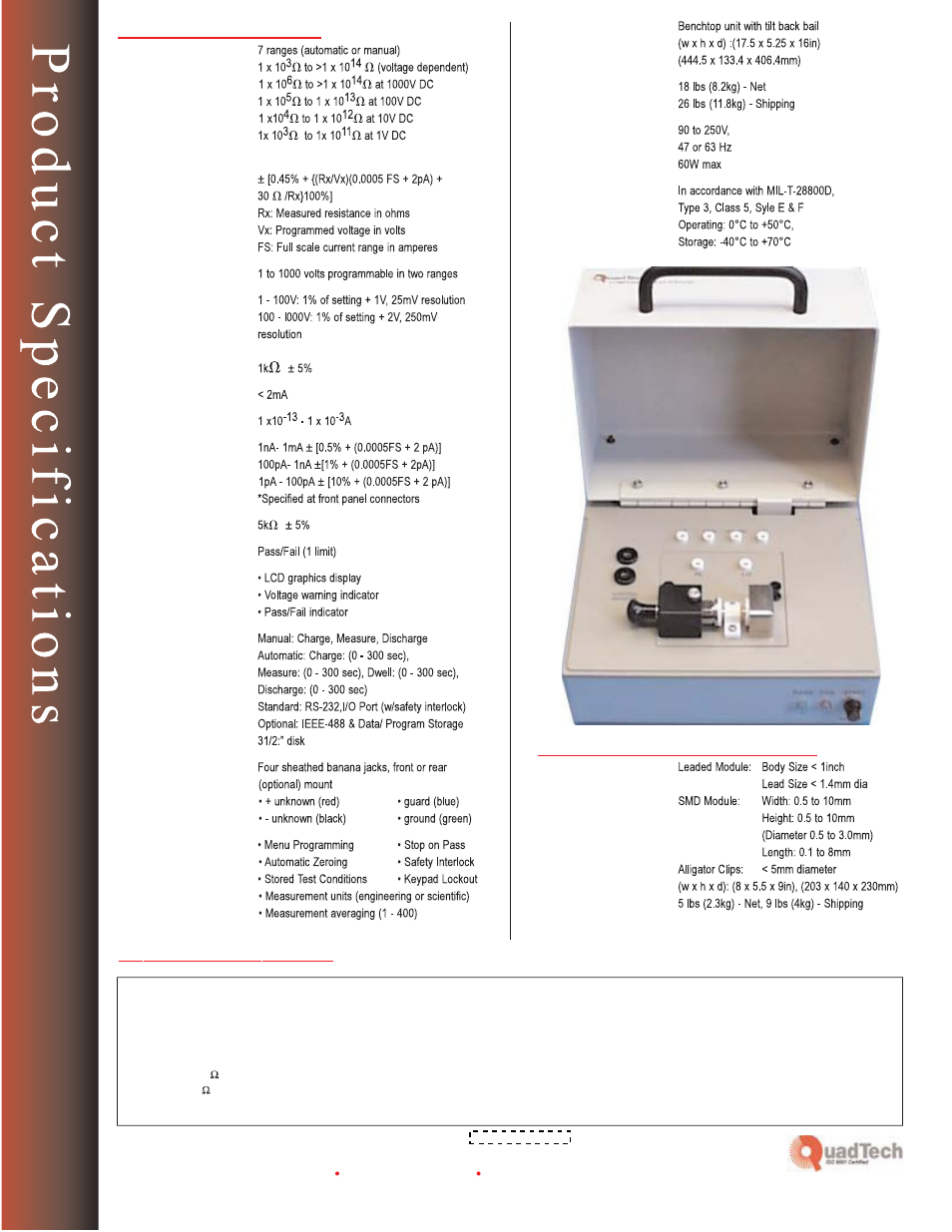 1 8 6 5 m e g ohmmeter | Atec Quadtech-1865 User Manual | Page 2 / 2