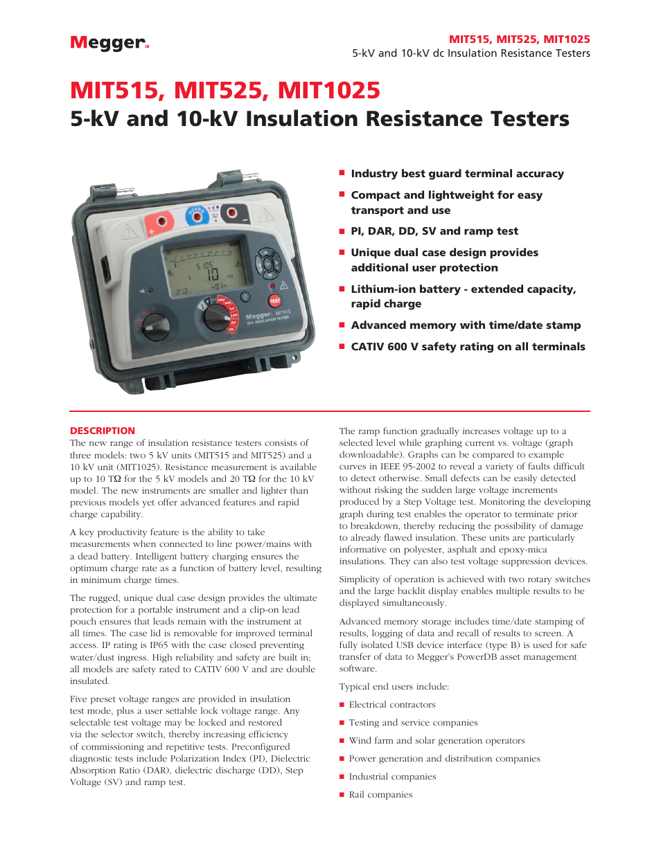 Atec Megger-MIT515 User Manual | 6 pages