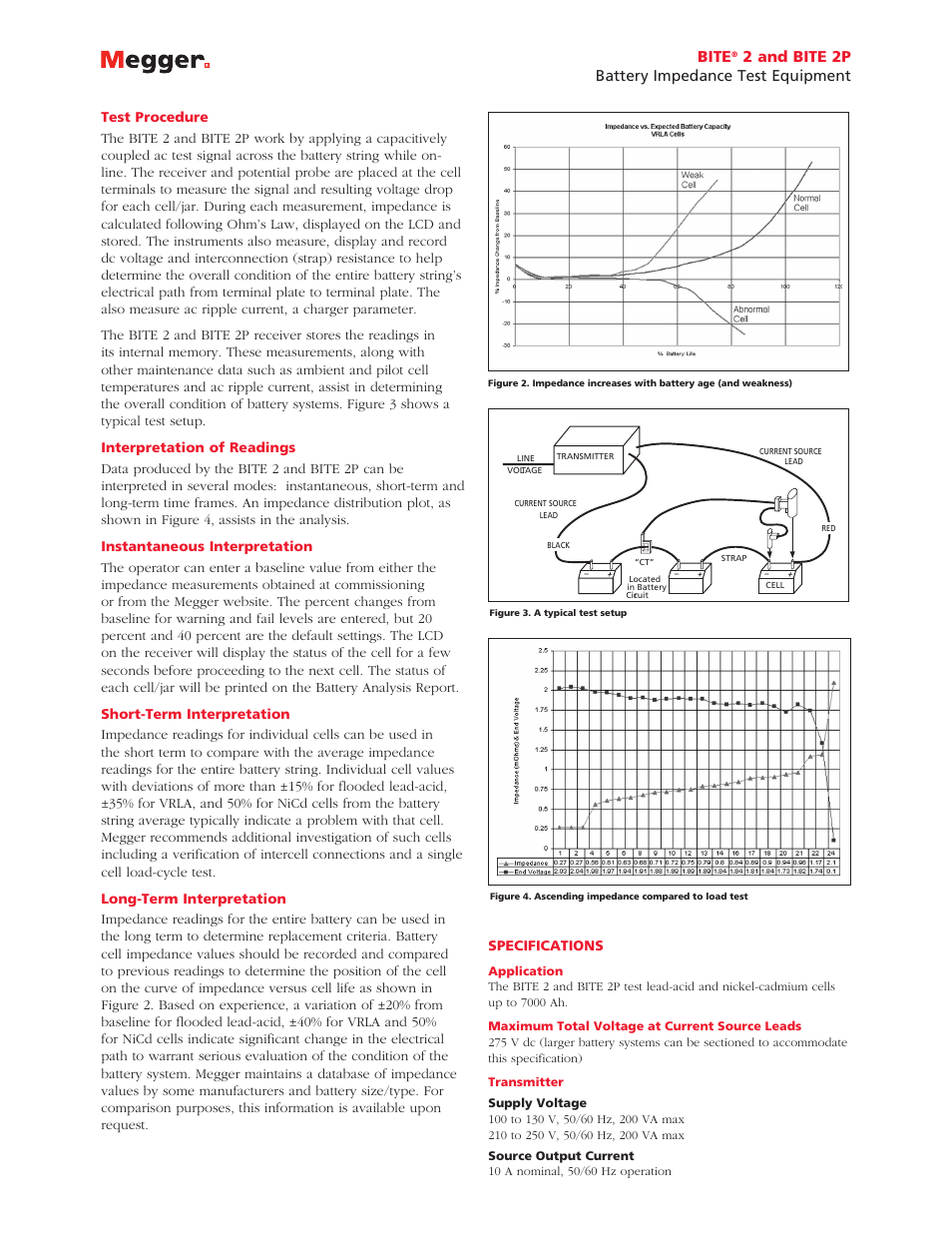 Bite, 2 and bite 2p battery impedance test equipment | Atec Megger-BITE Series User Manual | Page 3 / 4