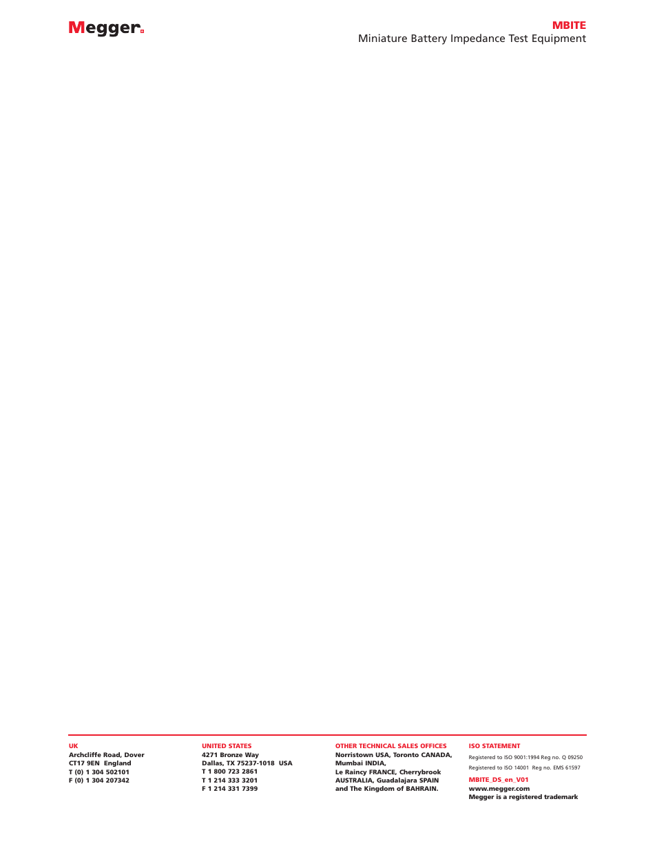 Mbite miniature battery impedance test equipment | Atec Megger-MBITE User Manual | Page 4 / 4