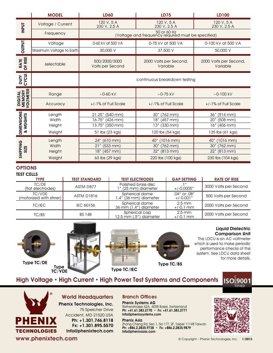 Phenix, Iso 9001, World headquarters | Atec Phenix-LD Series User Manual | Page 2 / 2