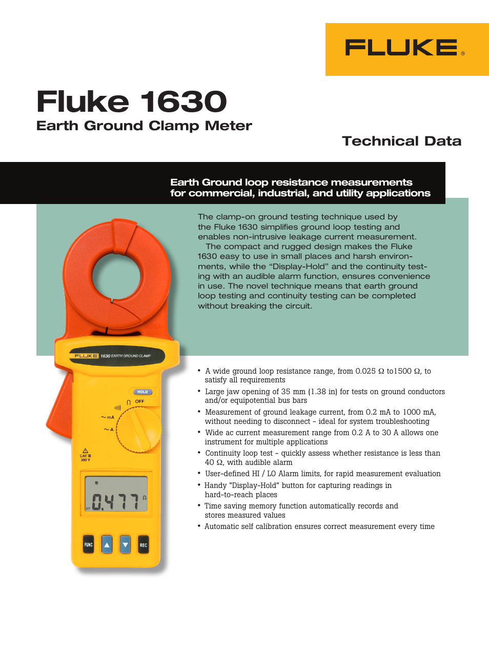 Atec Fluke-1630 User Manual | 3 pages