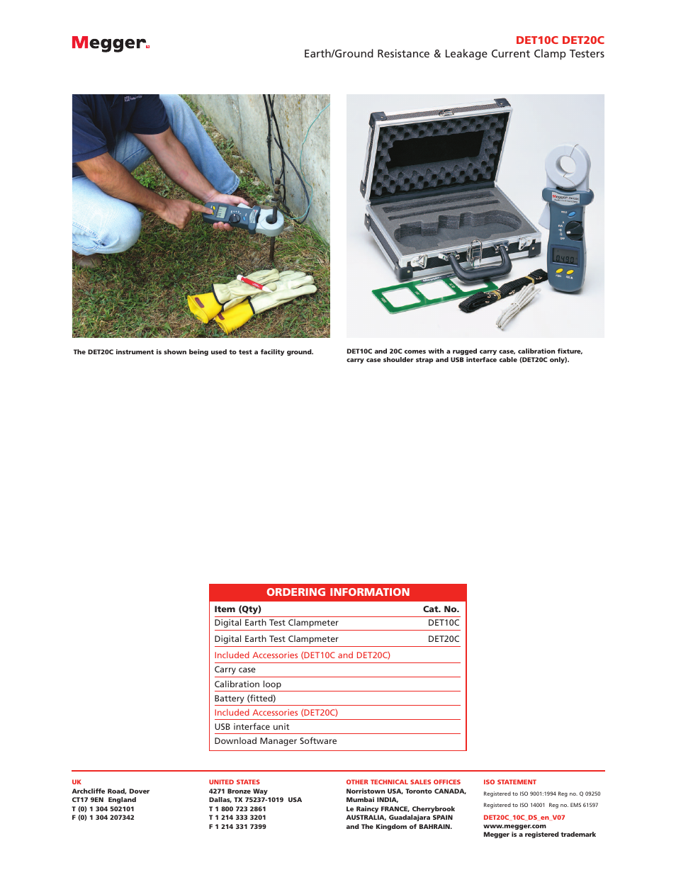 Ordering information | Atec Megger-DET20C User Manual | Page 4 / 4