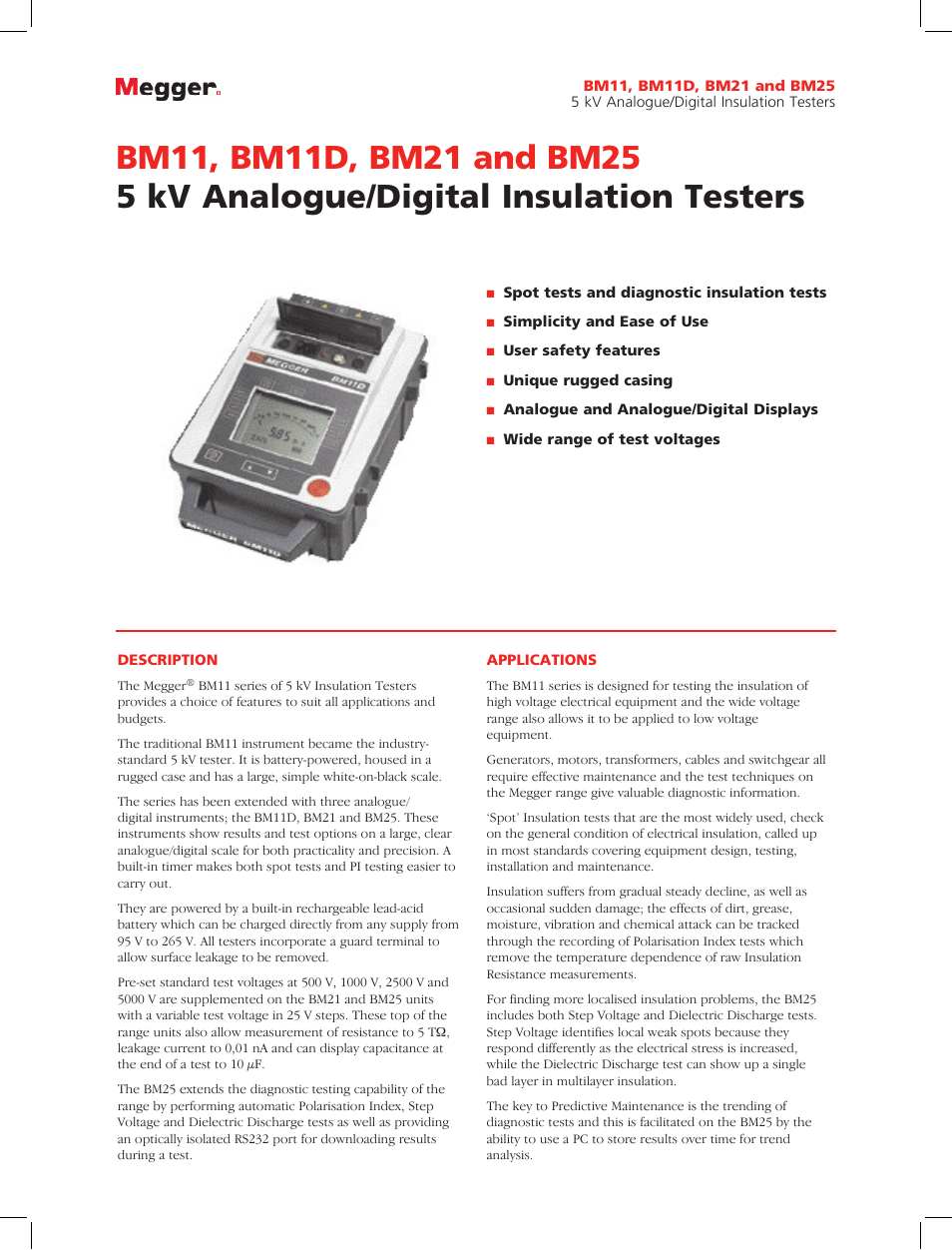 Atec Megger-BM Series User Manual | 4 pages
