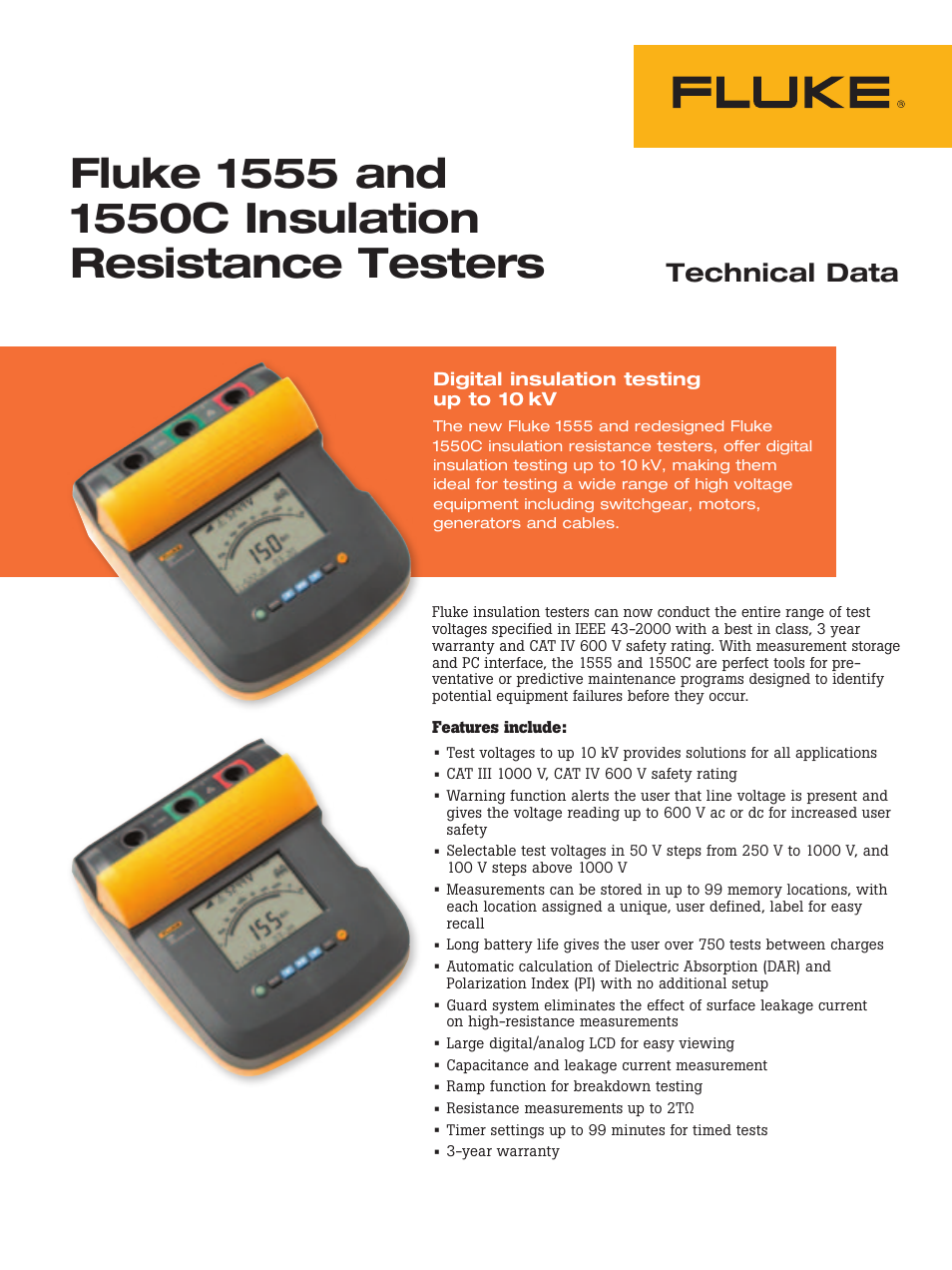 Atec Fluke-1555-1550C User Manual | 2 pages