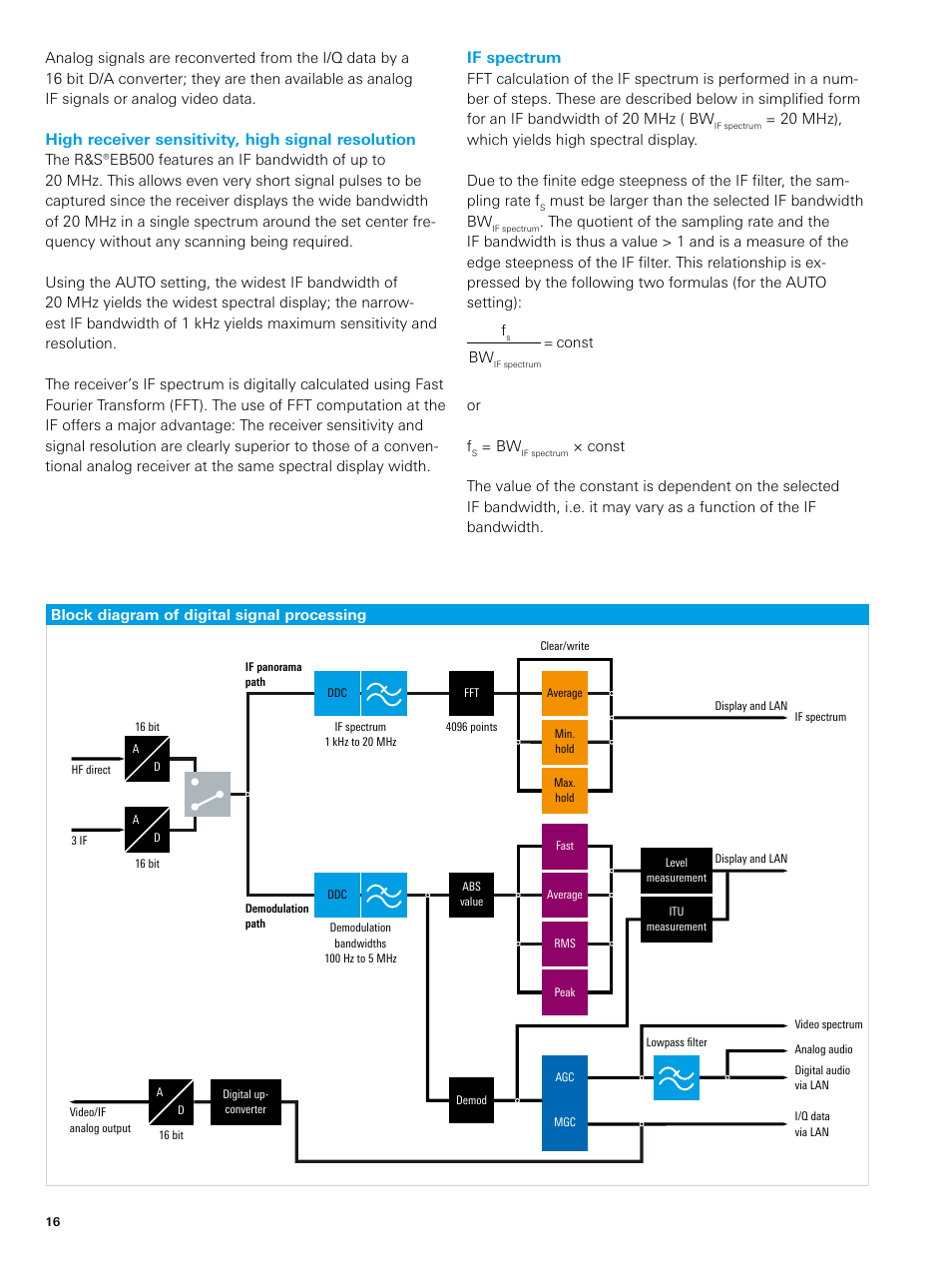 If spectrum, High receiver sensitivity, high signal resolution | Atec Rohde-Schwarz-EB500 User Manual | Page 16 / 22