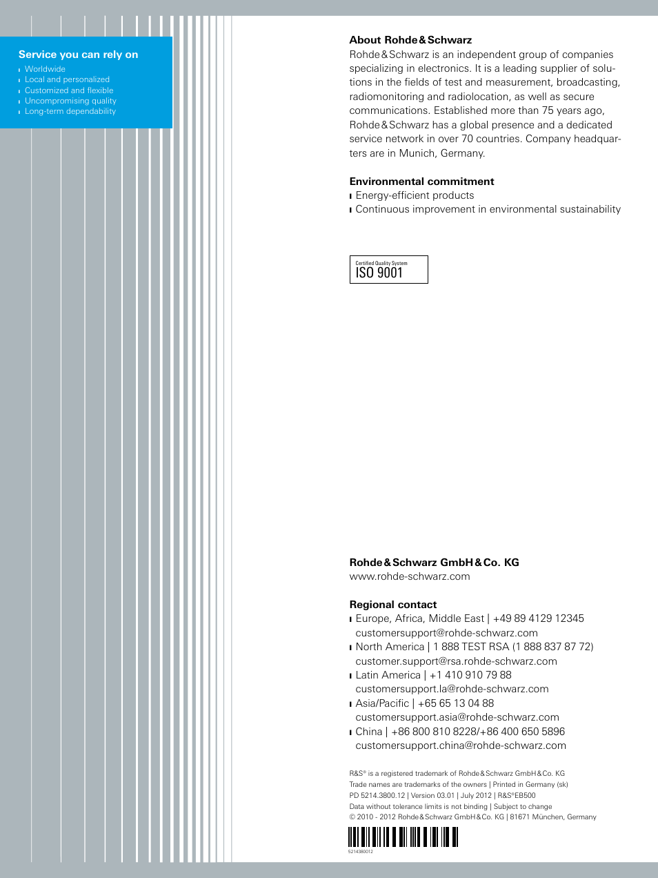 Iso 9001 | Atec Rohde-Schwarz-EB500 User Manual | Page 22 / 22