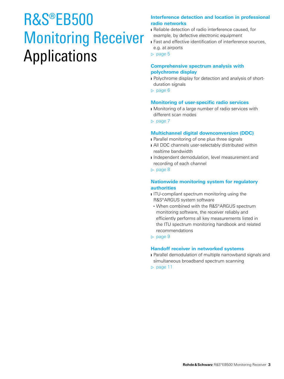 R&s®eb500 monitoring receiver applications | Atec Rohde-Schwarz-EB500 User Manual | Page 3 / 22