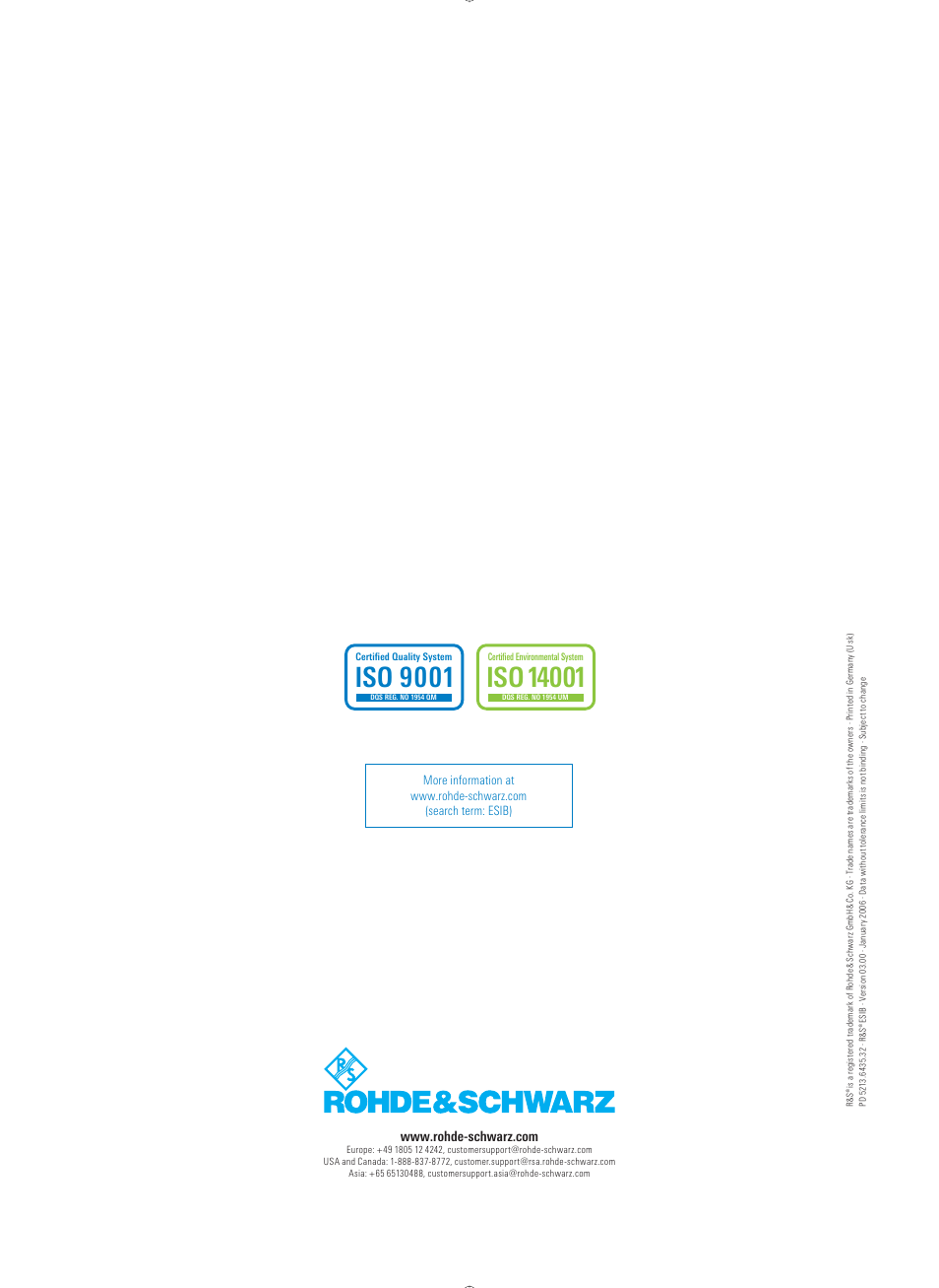 Iso 9001 | Atec Rohde-Schwarz-ESIB Series User Manual | Page 16 / 16