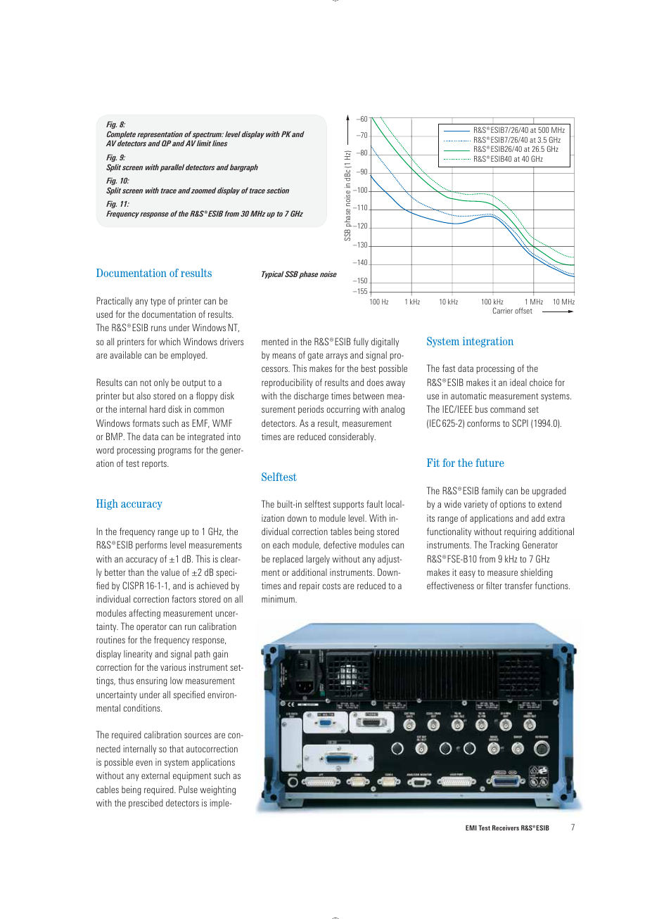 Documentation of results, High accuracy, Selftest | System integration, Fit for the future | Atec Rohde-Schwarz-ESIB Series User Manual | Page 7 / 16