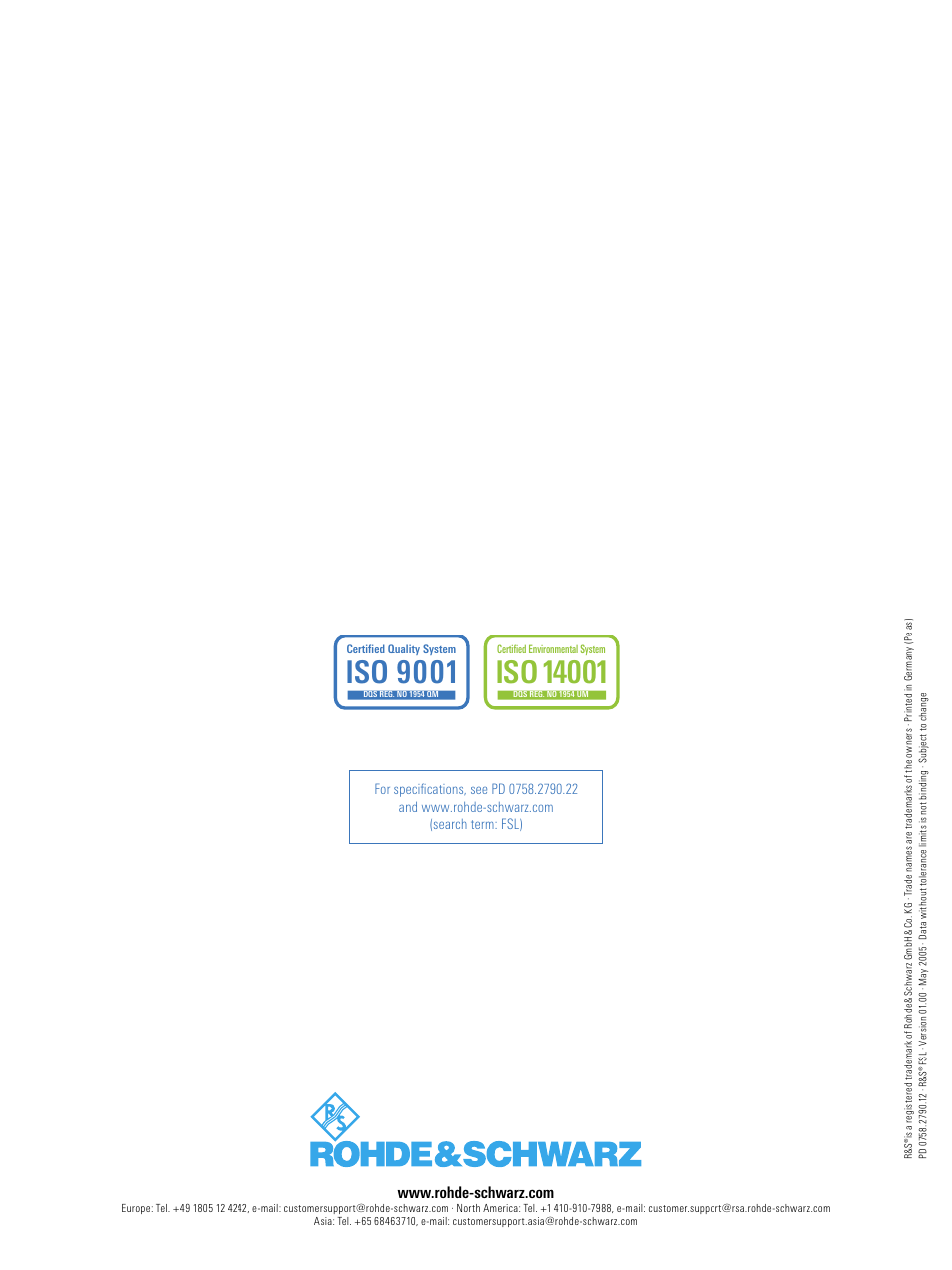 Iso 9001 | Atec Rohde-Schwarz-FSL3-FSL6 User Manual | Page 16 / 16